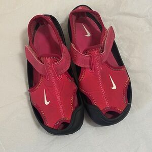 Nike Kids Pink and Black Slip -on Shoes